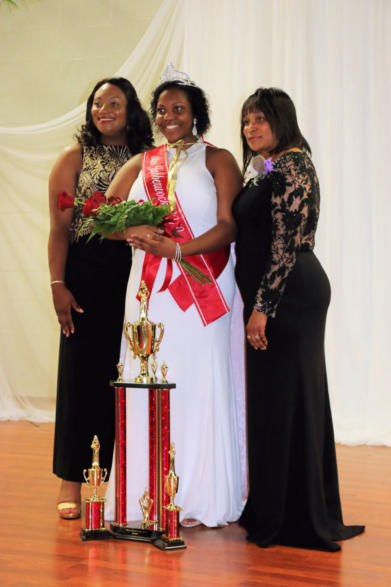 Miss Jabberwock 2019 and her sponsors, Dr. Takeda LeGrand and Cheryl Malloy.